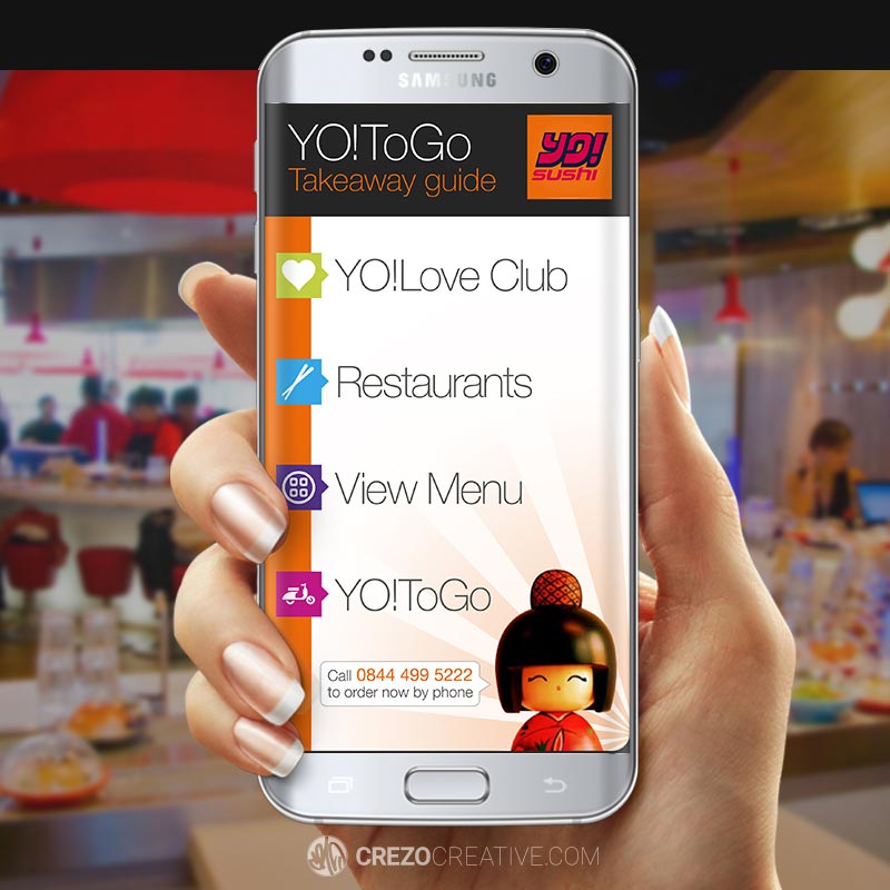 Yo! Sushi app design main menu