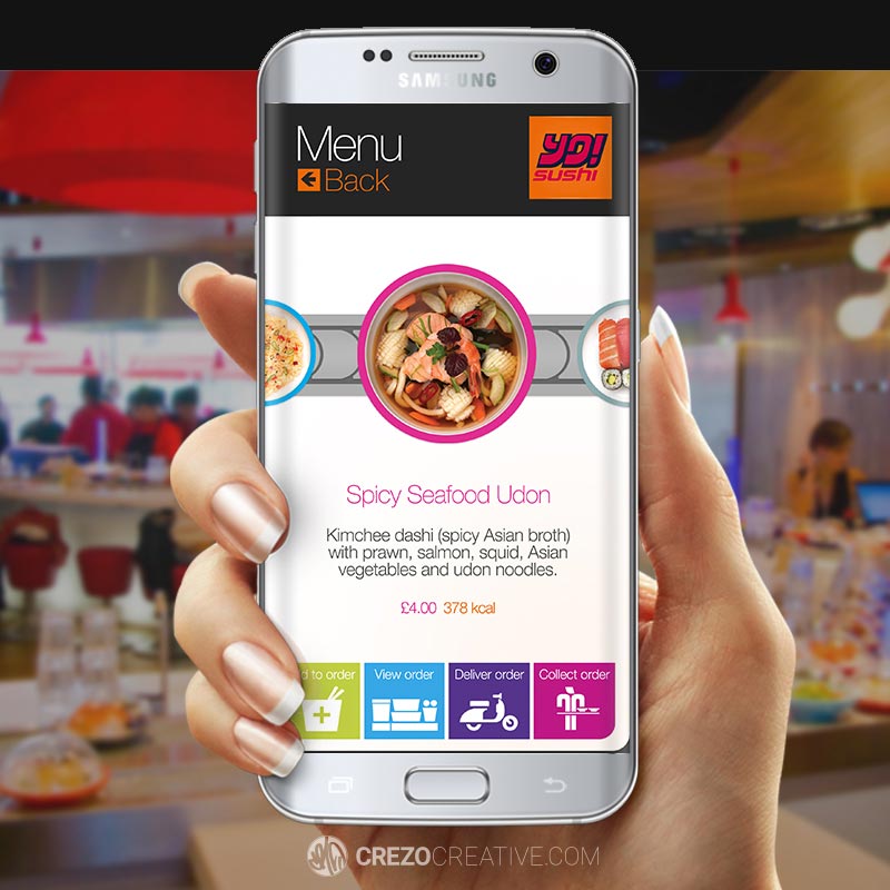 Yo! Sushi app design conveyor